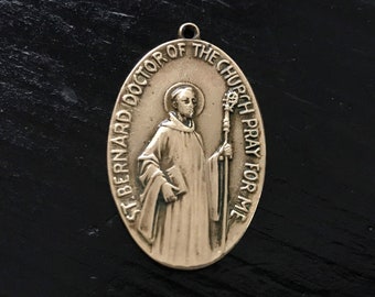 Patron Saint of Beekeepers//Candlemakers Bernard of Clairvaux Medal 14kt Gold St