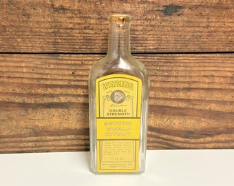 Antique Watkins Vanilla Extract Bottle: 1930s Retro Kitchen Decor