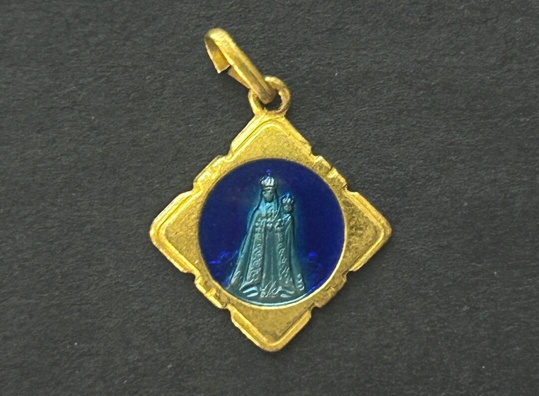Vintage Virgin Mary and Child Religious Medal/charm, Notre Dame De ...