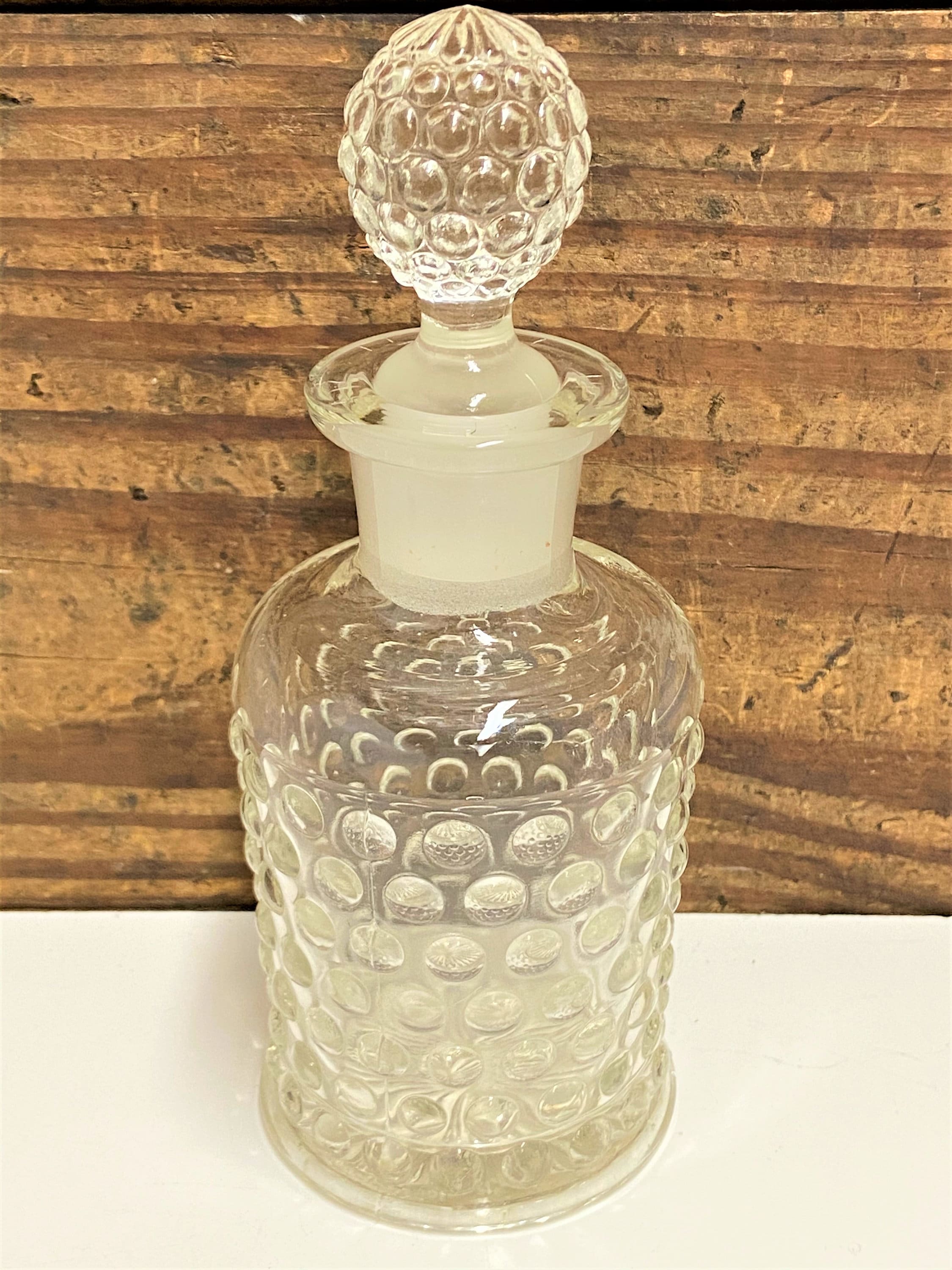 Vintage Clear Hobnail Glass Perfume Bottle Clear Perfume Etsy