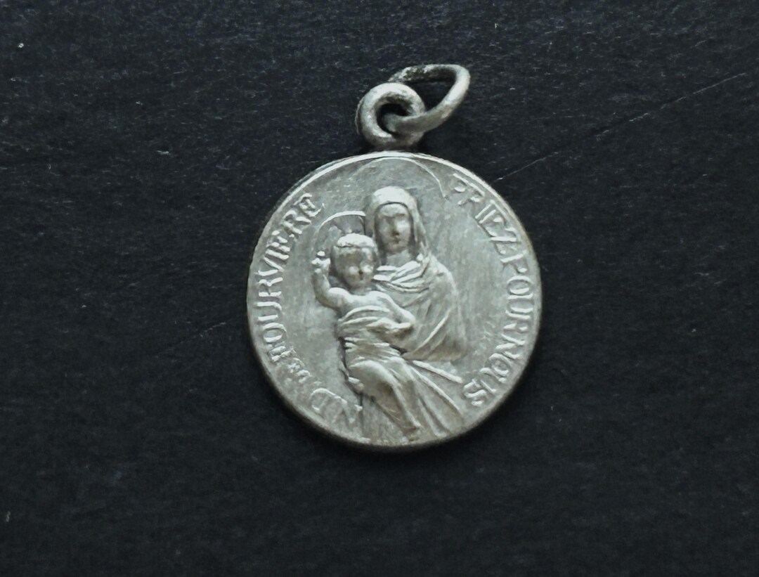 Small Antique Notre Dame De Fourviere Religious Medal/charm, Lyon ...