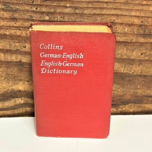 Vintage 1960 Collins German-English Dictionary: Red Gem Edition