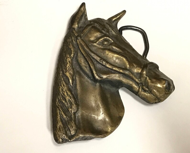 Horse Head Western Red Enamel Metal Belt Buckle