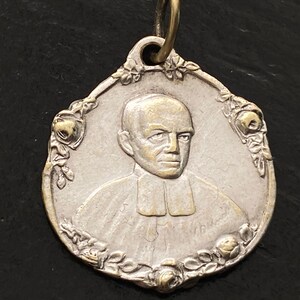 Antique Frere Mutien Marie  Religious Medal, Patron Saint of Simplicity, Education of the Arts, Frere Mutien Marie Medal/Pendant/Charm,