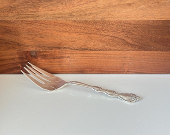 International Silverplate Large Meat Serving Fork 8 3/4", Large Ornate Serving Fork