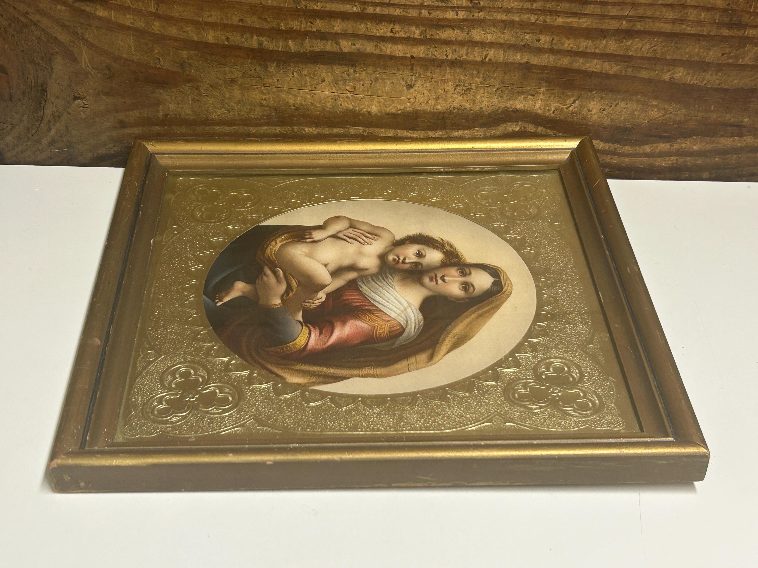 Vintage Framed Sistine Madonna Wall Plaque: Raphael Religious Art - Etsy