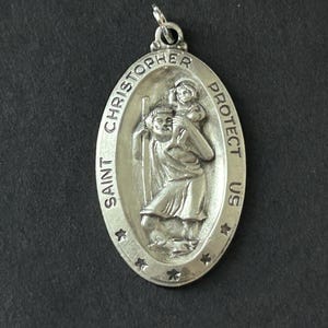 Vintage Sterling Silver St Christopher Medal: Patron Saint of Travelers