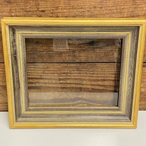 Beautiful Vintage Decorative Gold Wood Rectangle Frame, Glass Front, Vintage Wall Decor, Vintage Photo Frame, Mirror Frame