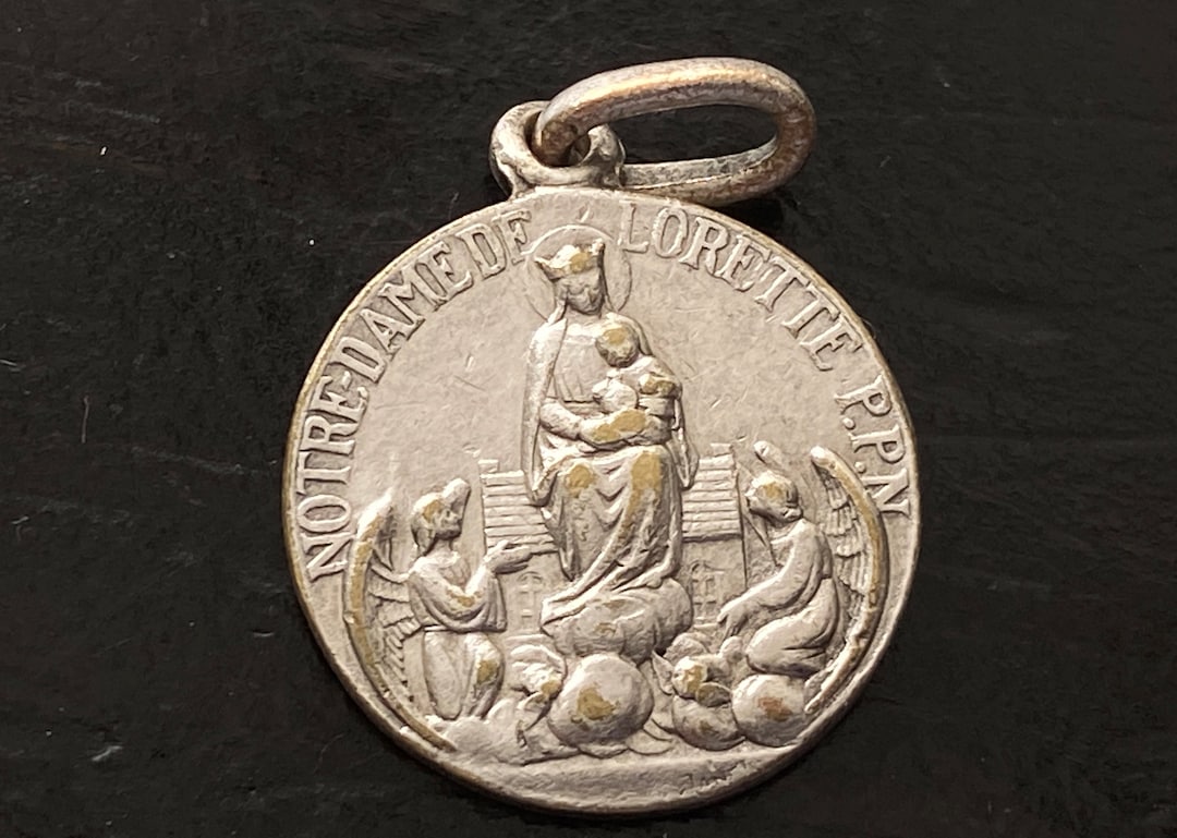 Vintage Catholic Notre Dame De Lorette P. P. N. Small Religious Medal ...