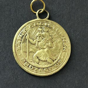 Vintage Brass St. Christopher Medal: Patron Saint of Travelers
