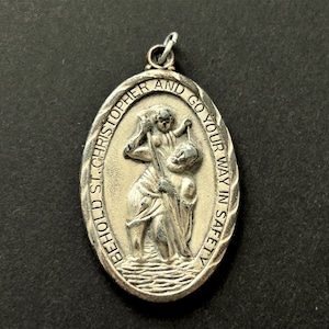 Vintage Bronze St Christopher Medal, Pallotine Fathers, Mission Crusade Religious Medals, Catholic Medal, St Christopher Pendant