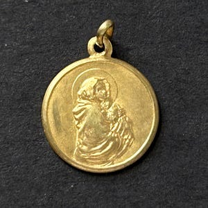 Vintage Virgin Mary and Child Religious Medal, ROMA stamped on the Reverse, Vintage Patron Saint Medal, Blessed Mother and Child Medal