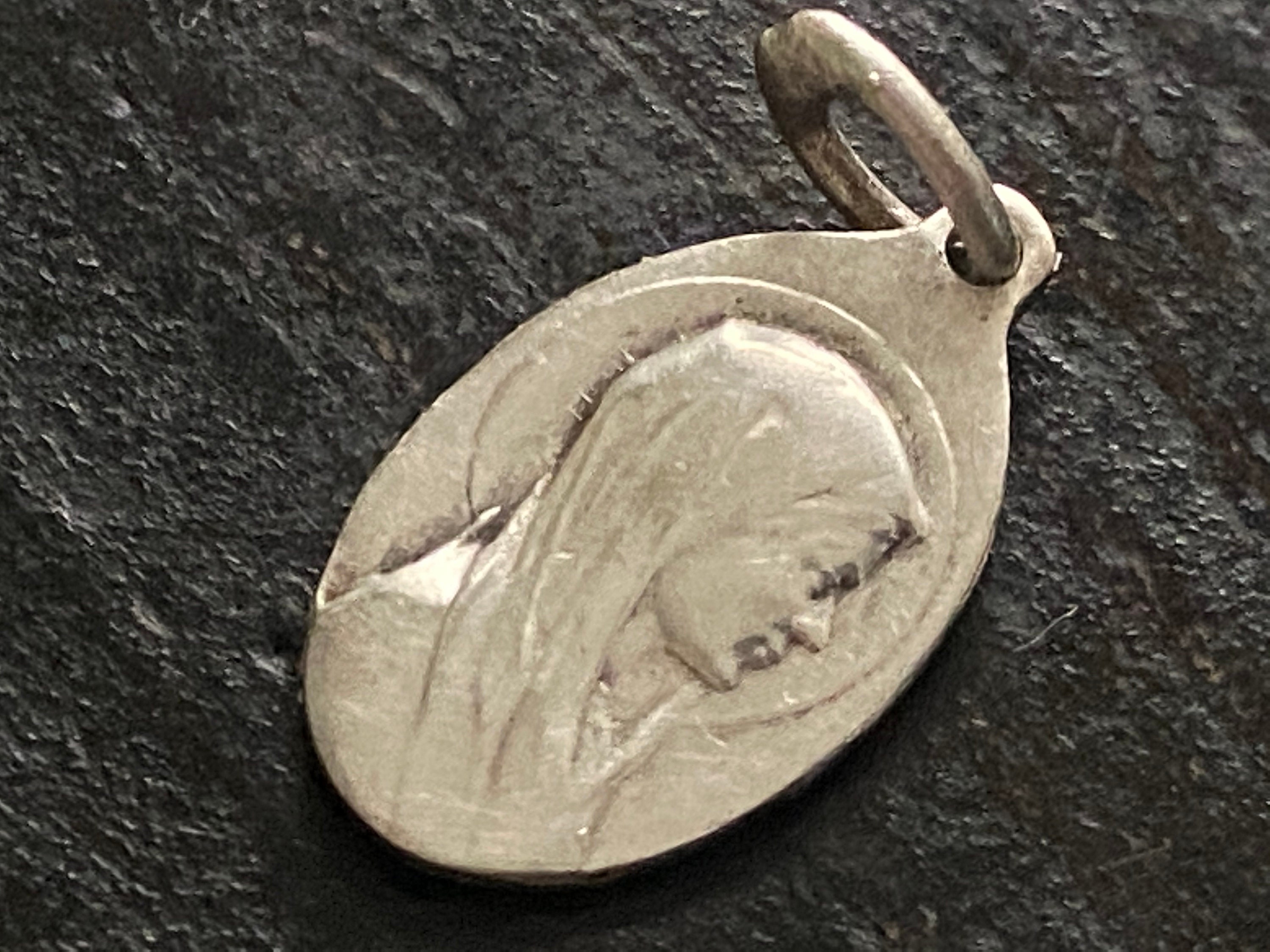 Vintage French Our Lady of Lourdes Medal: Sacred Heart Jesus Reverse - Etsy