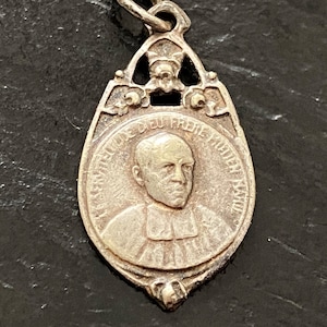 Antique Frere Mutien Marie  Religious Medal, Patron Saint of Simplicity, Education of the Arts, Frere Mutien Marie Medal/Pendant/Charm,