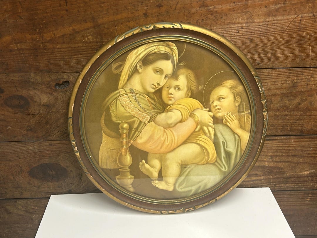 Antique Madonna of the Chair Plaque: Raphael, Gold Gilt Frame - Etsy