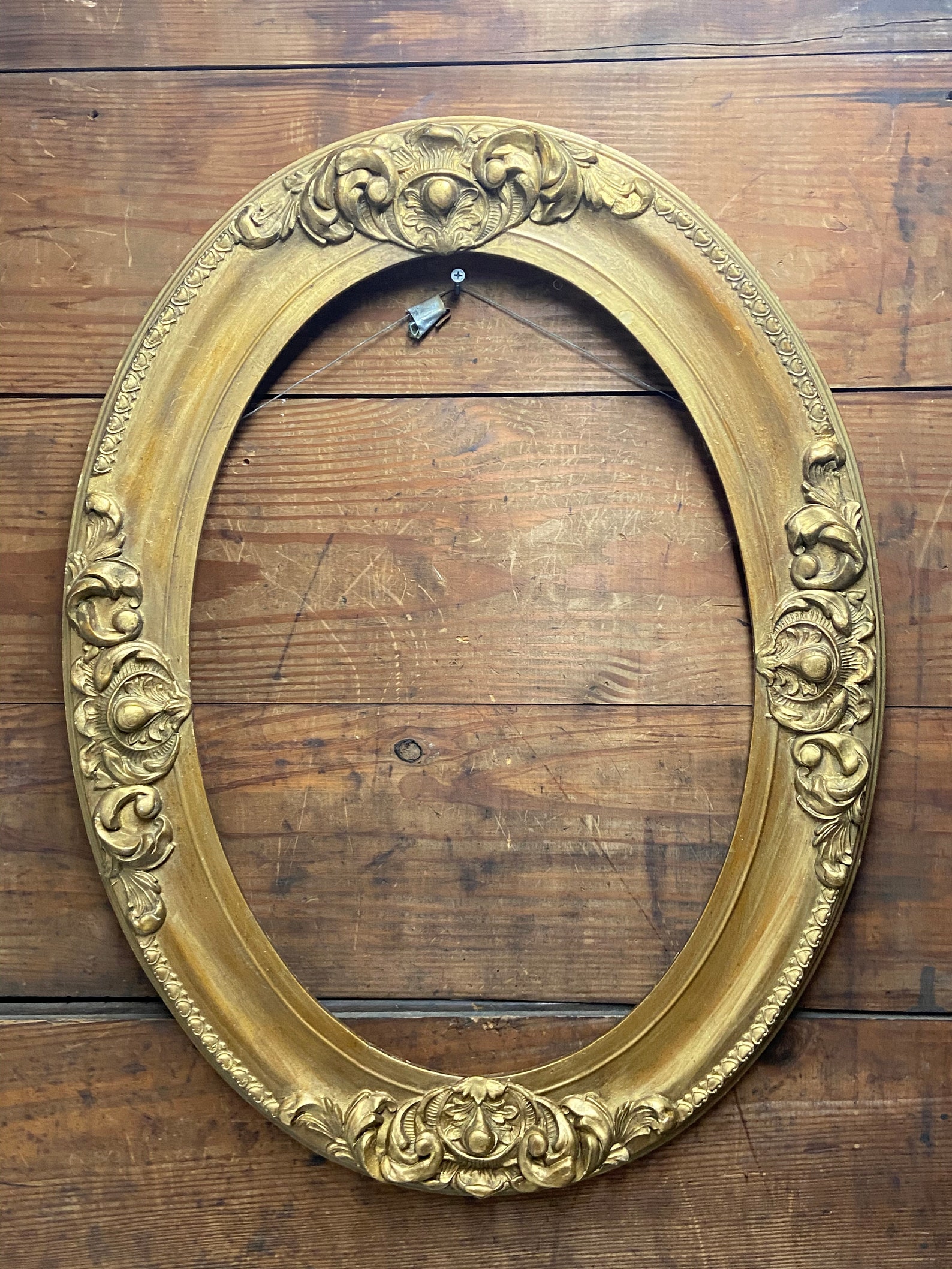 Beautiful Antique Large Wood Ornate Oval Frame Gold Gilt Etsy