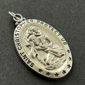 Vintage Sterling Silver St Christopher Medal: Patron Saint of Travelers