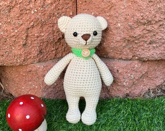 Cute Crochet Teddy Bear Plushie, Amigurumi Teddy Bear Plush Toy, Small Handmade Teddy, Mini Baby Teddy Bear Stuffed Animal, Baby Shower Gift