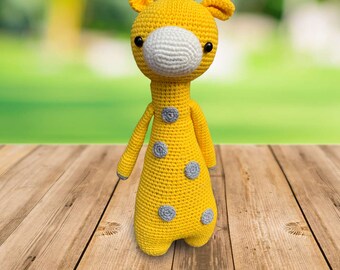 Crochet Giraffe Soft toy Plushie | Amigurumi Ziggy Giraffe for Baby | Sweet Stuffed Buddy Toy for Toddler | Crocheted Giraffe Sleeping Gift