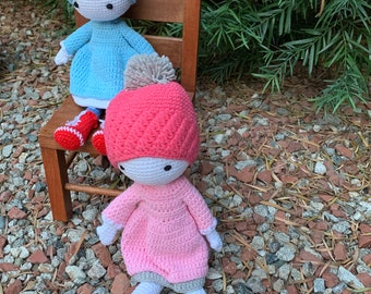 Simpatico peluche per bambola all'uncinetto / Mini bambola di peluche Amigurumi / Bambole di peluche principessa / Regalo di compleanno fatto a mano per ragazze / Regali per baby shower