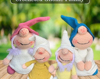 Crochet Gnome Plushie for Sale - Amigurumi Chunky Gnome Family Toy - Handmade Cute Gnome Bundles - Crocheted Gnome Ornaments Plush yarn