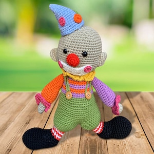 Little Crochet Clown Doll Plushie | Small Creepy Clown Amigurumi | Handmade Clown Miniature | Cute Clown Plush Toy | Stuffed Clown Figure