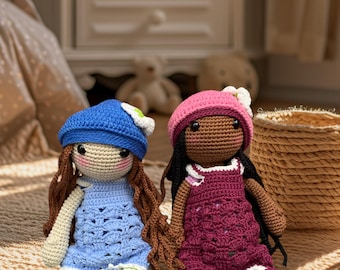 Premium esthetische gehaakte handgemaakte pop | Gehaakt poppenspeelgoed amigurumi | Unieke pop van gehaakt garen | Gehaakte lappenpoppen | Decor kinderkamer |