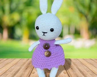 Crochet Mini Bunny Plush Toy | Amigurumi Bunny Figurine | Stuffed Bunny Plushie | Handmade Bunny Doll | Easter Bunny Handmade Stuffed Animal