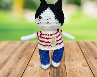 Amigurumi Kitten Plushie | Cute Mini Crochet Cat | Amigurumi Cat Plush | Stuffed Kitten Toy | Hello Kitty Plushie | Cat Gifts for Cat Lovers