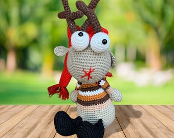 Crochet Mini Reindeer Stuffed Animal | Amigurumi Reindeer Plush Toy | Small Reindeer Soft Toy | Cuddly Reindeer, Rudolph Crochet Animal Toys