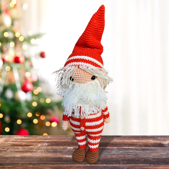 Cute Crochet Santa in Pajamas Handmade Santa Claus Amigurumi Santa Claus Stuffed Father Crochet Gifts Christmas Decor and Soft Toys Etsy UK
