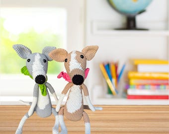 Miniature Italian | Greyhound Plush Toy | Amigurumi Greyhound | Mini Greyhound Figurine | Greyhound Plushie | Stuffed Whippet | Soft Toy