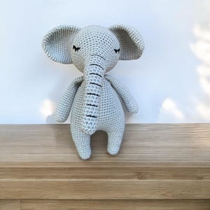 Handmade Crochet Elephant Stuffed Animal Toy - Adorable Amigurumi Plushie for Nursery Decor - Safe Soft Cuddly Gift for Babies and Pets