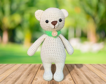 Cute Crochet Teddy Bear Plushie, Amigurumi Teddy Bear Plush Toy, Small Handmade Teddy, Mini Baby Teddy Bear Stuffed Animal, Baby Shower Gift