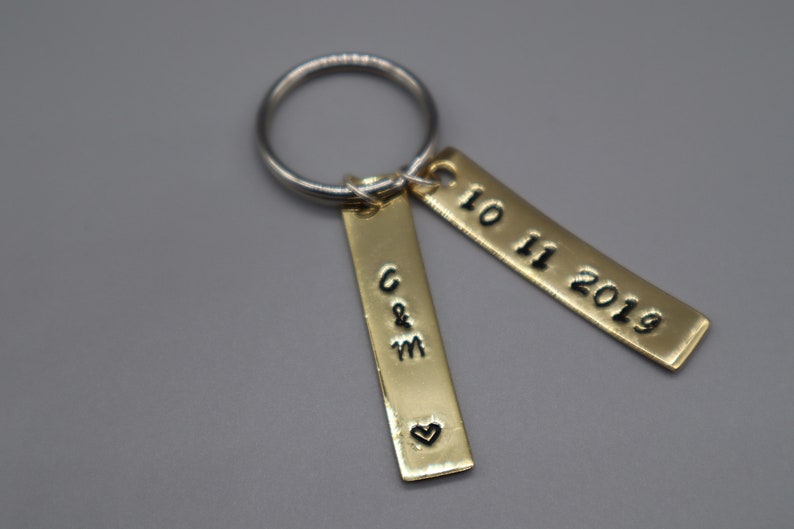 Anniversary Keychain Engraved Anniversary Keychain Gift for Boyfriend him Gift for Girlfriend her Relationship Anniversary Keychain