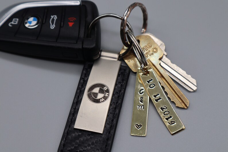 Anniversary Keychain Engraved Anniversary Keychain Gift for Boyfriend him Gift for Girlfriend her Relationship Anniversary Keychain