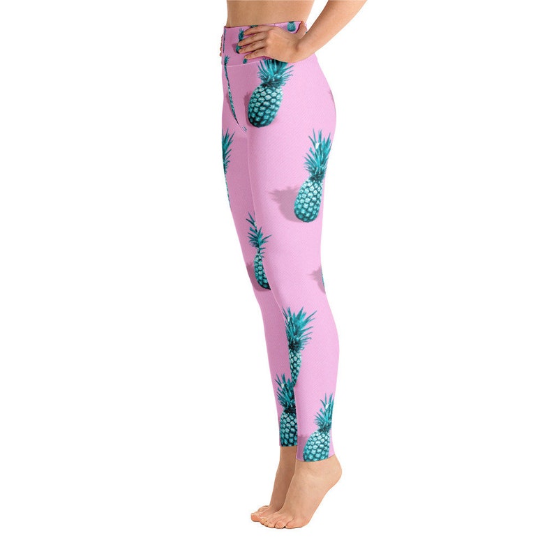 Pink Pineapple Yoga Leggings Stand Tall Wear a Crown Etsy