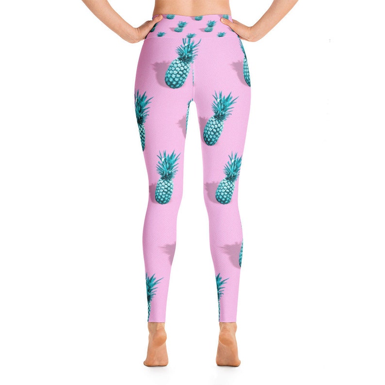 Pink Pineapple Yoga Leggings Stand Tall Wear a Crown Etsy