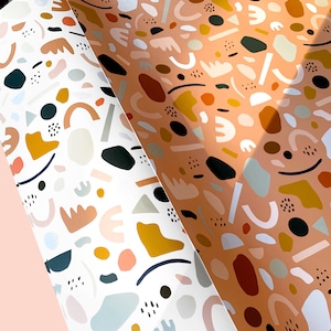 Abstract Terrazzo Gift Wrap 29" x 20" Sheet  / Wrapping Paper Sheet / Modern / Christmas & Holidays / Midcentury