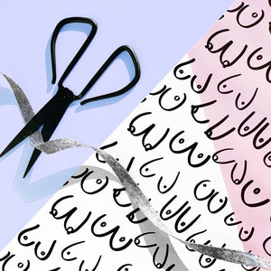 Boobies Gift Wrap 29&quot; x 20&quot; Sheet  / Wrapping Paper Sheet / Modern / Valentines Day