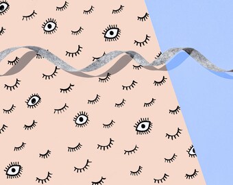 Modern Eyes Gift Wrap 29" x 20" Sheet  / Wrapping Paper Sheet / modern pattern for the holidays, birthdays, Christmas