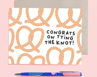 Congrats on Tying the Knot - Modern Wedding/Engagement Card