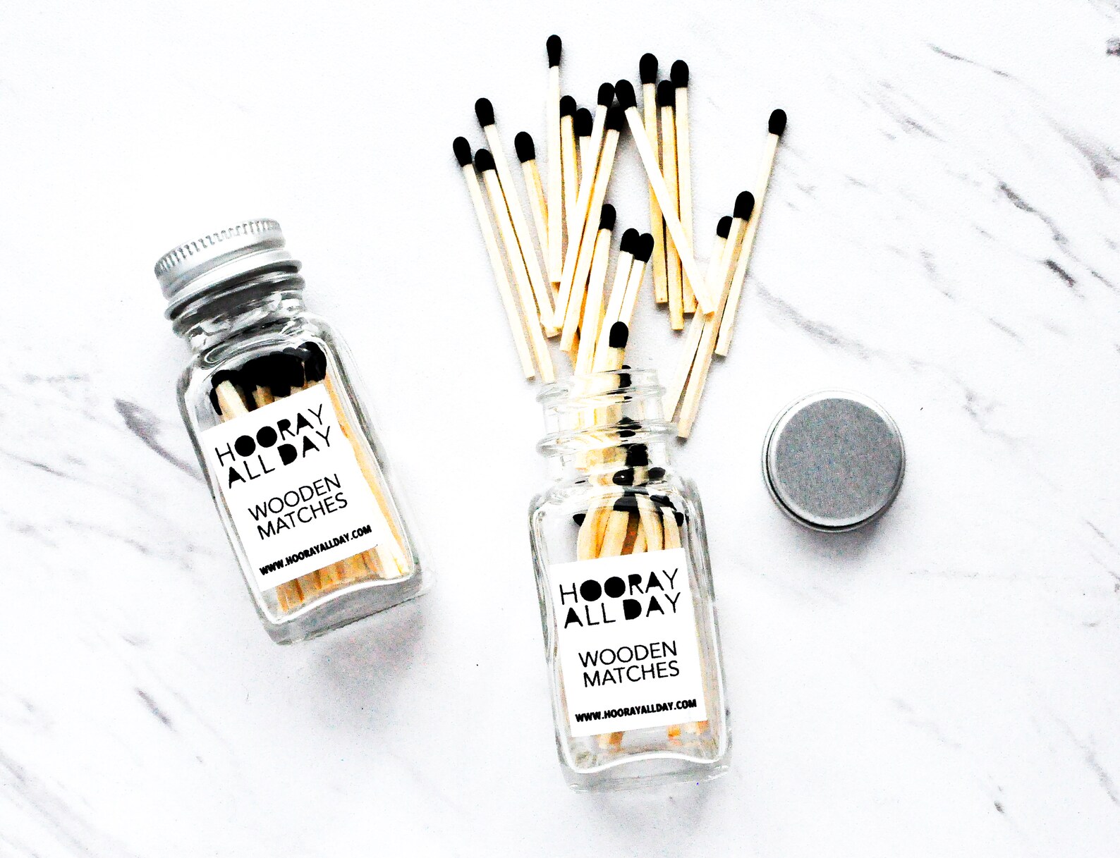 Wooden Matches in Glass Bottle With Strike Strip / Perfect for Etsy