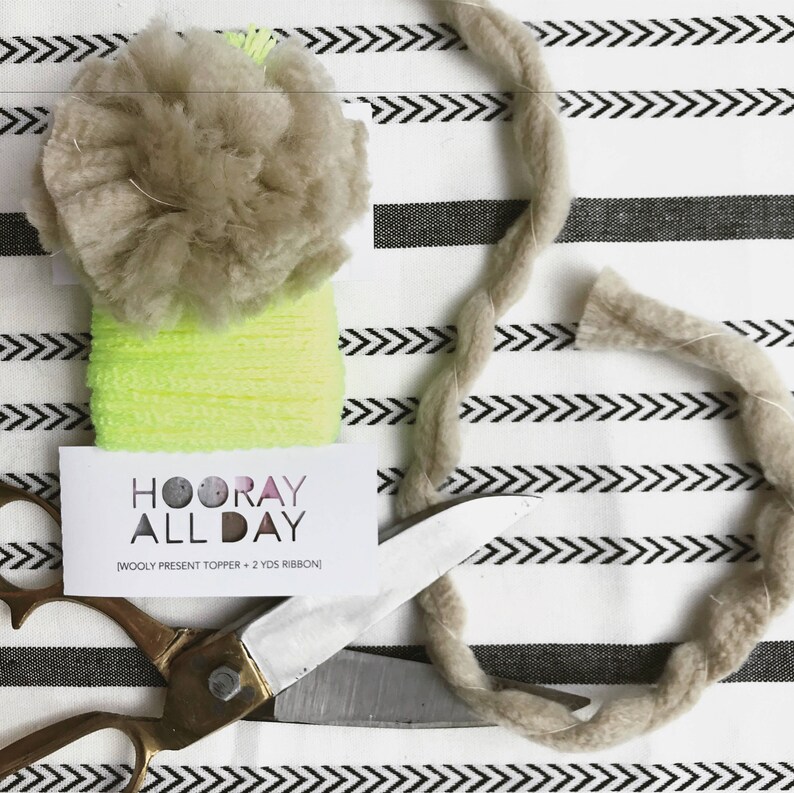 Reusable Gift Topper / Present Topper / Ribbon / Wooly Sand Etsy