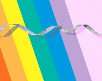 LGBTQIA+ Pride Rainbow Stripe - Modern Gift Wrap 29" x 20" Sheet / Wrapping Paper Sheet
