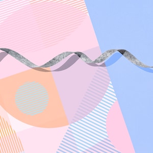 Seersucka Gift Wrap 29&quot; x 20&quot; Sheet in Pastel  / Wrapping Paper Sheet / Modern / Christmas & Holidays / Midcentury Geometric