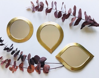 Golden wall mirror