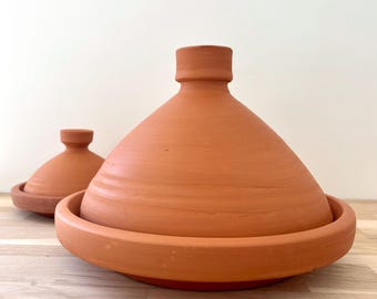 Tajine Marocain Traditionnel 35 Cm En Argile Non Émaillée - Cocotte Pour 6-8 Personnes, Fait Main