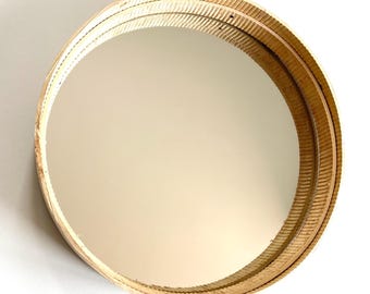 Ronde houten wandspiegel - Marokkaanse spiegel
