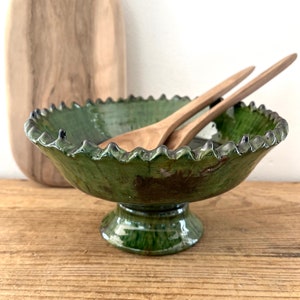 Green Tamegroute Fruit Bowl – Moroccan Terracotta Crafts